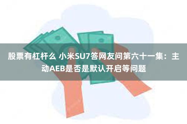 股票有杠杆么 小米SU7答网友问第六十一集：主动AEB是否是