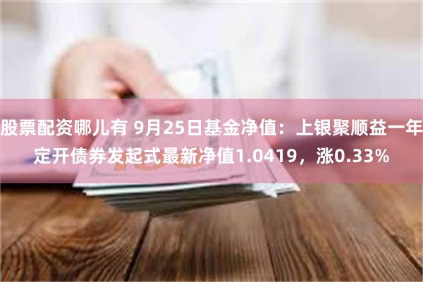 股票配资哪儿有 9月25日基金净值：上银聚顺益一年定开债券发