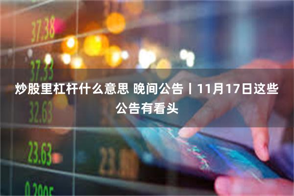 炒股里杠杆什么意思 晚间公告丨11月17日这些公告有看头